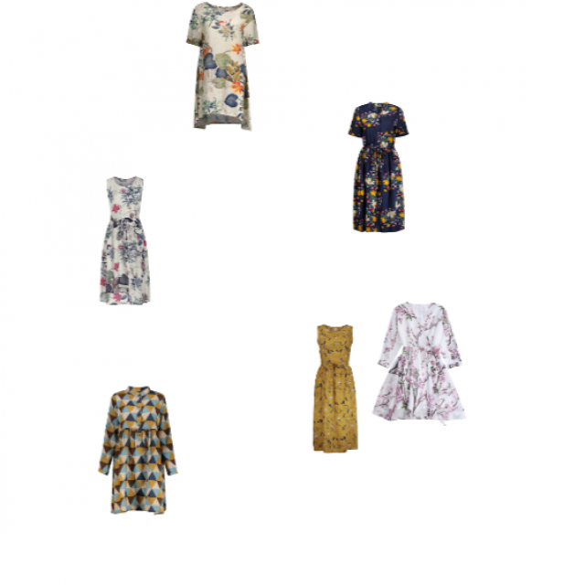 Printed Cotton Shift Dress OFFWHITE Casual Dresses ONE SIZE ZAFUL