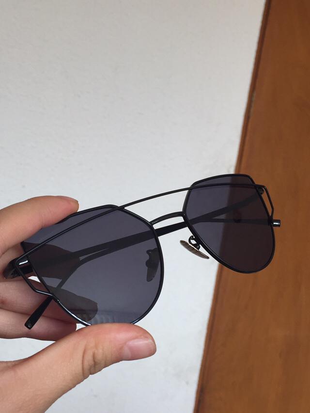 Metal Bar Black Frame Sunglasses BLACK Sunglasses ZAFUL